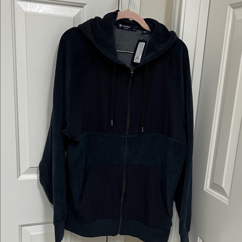 Daniel Cremieux navy micro, fleece hoodie jacket